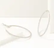 Diamonique x Lisa Freede 2" Inside-Outside Hoop Earrings