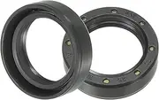 uxcell Oil Seal, TC 25mm x 35mm x 10mm Nitrile Rubber Cover Double Lip with Spring for Mechanical Motive Axle Bearing Shaft, Black 2 Pcs
