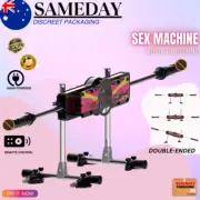 Double-Ended Sex Machine Remote Control Thrusting Dildo Vibrator Couples Sex Toy