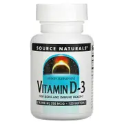 Source Naturals, Vitamin D-3, 10,000 IU (250 mcg), 120 Softgels