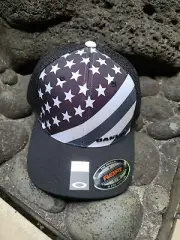 OAKLEY Indy FLAG Stars Lids Exclusive CAP hat Trucker Mesh Flexfit S/M nwt