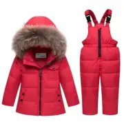 Parka Hooded Boy Overall Girl Winter Down Jacket Warm Kid Coat Children Snowsuit
