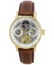 Ingersoll The Jazz Sun-Moon Phase Leather Strap Skeleton Dial I07704 Mens Watch