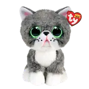 TY Beanie Boos Fergus Grey Cat 6” Beanie Baby - New, With Tags