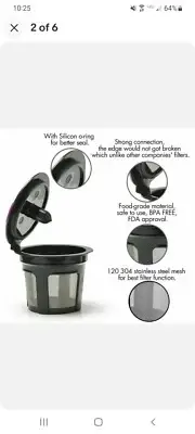 6 Reusable K-Cups Refillable K Cup Coffee Filters For Keurig 2.0 and 1.0