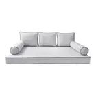 COVER ONLY-Style 3 Outdoor Daybed Mattress Cushion Contrast Pipe Trim Crib-AD105