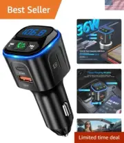 Bluetooth FM Transmitter with LED Lighting - Safe Hands-Free Calling Solution