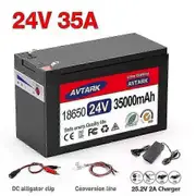 High Current 24V 120Ah LiFePO4 Battery with BMS for Solar Panels, Electric Boats, RC Toys, and Camping Lights 24V 35A