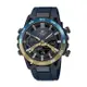 【CASIO EDIFICE】NIGHTTIME DRIVE系列太陽能矽膠腕錶-藍黃款/ECB-2000NP-1A/台灣