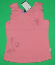 4 NWT Pumpkin Patch TROPICAL PARADISE Salmon Pink Stretchy SHIRT Tank Top Girls