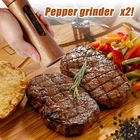 2Pcs Wood Salt and Pepper Grinder Set Manual Salt and Pepper Mills with DrfiJ