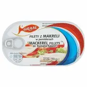 Graal Mackerel Fillets in Tomato Sauce (170g) - Pack of 6