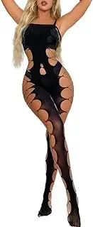 [Generic] Women's sexy one-piece stockings with open crotch suspender, hollowed out see through one-piece clothing