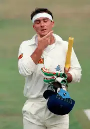 England batsman Graham Thorpe walks off after being run out o- Old Cricket Photo