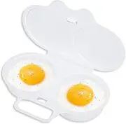 Microwave Egg Poacher, Reusable Poached Egg Maker Microwave Egg Cooker, Double Cups Egg Boiler Breakfast Cookware for Kitchen Gadgets (1 Pcs)