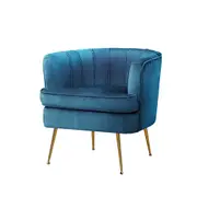 Armchair Lounge Accent Chair Velvet Navy