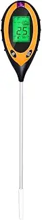 QUMOX Soil PH Tester, 4-in-1 Digital Plant Soil Moisture Meter with PH Value/Temperature/Moisture/Light Intensity for Plants, Garden, Farm, Lawn, Indoor and Outdoor