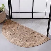 Madhu International Half Moon Jute Rug – Bohemian Braided Jute Door Mat – 18x36 Inches Boho Rug – Indoor Outdoor Jute Mat Rug