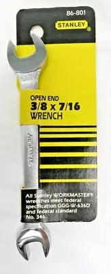 VTG 1982 Stanley Open End 3/8" x 7/16" Wrench #86-801 Forged Alloy 5" Long USA