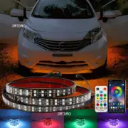 6pcs RGB Double Row LED Underglow Lights APP Bluetooth Strip For Nissan Versa US