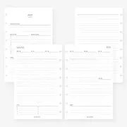 MAY PAPER CO. 2025/2026 Half Letter 2025 Week on Two Pages Weekly Planner Insert Agenda Refill for 8-Discs Notebook Levenger Circa Junior, Arc by Staples, TUL Junior 5.5 x 8.5 (Vertical Lined)