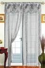 Tango Window Curtain with Attached Valance, 56 x 63 in + 18 in, Silver