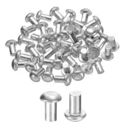 50Pcs Brazier Head Solid Aluminum Rivets, M5 x 8mm Tubular Rivets