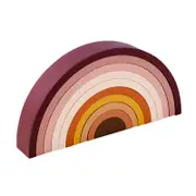 Wooden Rainbow Blocks Stacker Stacking Dolls Games Kids Creative Build