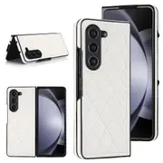 ZD04 Stitching Rhombus Grid Phone Case for Samsung Galaxy Z Fold5 5G Anti-Scratch PU+PC Cover