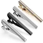 [KUHBDIE] Men's Business Tie Clip Set Copper Clip Champagne Gold Collar Clip Casual Daily Work Best Man Party