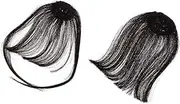 Vaguelly 2pcs Clip Hair Bangs for Women Natural Thin Fringe Wigs Safe Human Hair for Daily Wear Parties Weddings and More
