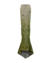 Moncler Rick Owens Radiance Raw Cut Hem Skirt EU38,IT40,IT38 Green