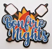 Premade Die Cut Title for Scrapbooking, Summer, Camping, Beach, Bonfire, Firepit