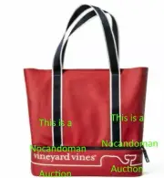 TWO NEW WITH TAGS 2 VINEYARD VINES TARGET WHALE LINE RED BEACH TOTE BAG FREE SHP