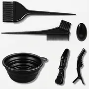 NAILGILRS Hair Dye Brush Kit - 6Pcs Color Bowl Brushes Tool Mixing Bowl Kit Tint Comb, Professional Salon Hair Coloring Dying Set with Hair Dye Brush, Hair Color Bowl, Hair Clips, Earmuffs