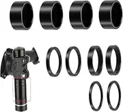 Pack of 10 Ahead Spacer 1 1/8 Inch, Aluminium Bicycle Handlebar Raiser, Bicycle Handlebar Riser, Spacer Bicycle Stem Spacer Headset 2 3 5 10 mm Cap Accessories Black