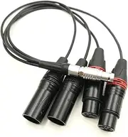 ATO~os Right Angle Elbow 10 Pin to 4 NEU~RIK XLR Breakout Audio Input Output Cable for Shog~n Recorder/Monitor(Straight Plug Cable,20cm)