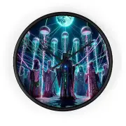 Home Decor Wall Clock Disco Druid Ritual Rave Circle