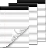 Nichela 8.5 x 11.75 Inch Legal Pads 3 Pack Note Pads 30 Lines Perforated Notepad Double-Sided Printing Writing Pad 21lb Thick Paper Legal Pad 9mm Line Spacing Wide Ruled Note Pad with Sturdy Back