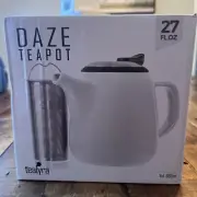 - Daze Ceramic Teapot in White - 27-ounce 2-3 cups - Small Stylish Ceramic Te...