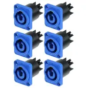 6x Neutrik NAC3MPA-1 PowerCON Chassis Panel Mount Connector Power-in 20A AC Blue