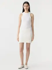 Combed Cotton Pique Knit Skirt