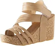 [Generic] Flat Slide Sandals Women Size 12 Summer New Women's European And American Foreign Trade Sandals With Wedge Heels And Sexy Sandals T Strap Heels Sandals for Women