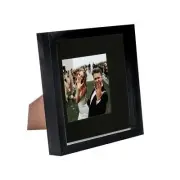 8 x 8 3D Box Frame Photo Picture Deep Display Shadow 4 x 4 Mount Black/Black