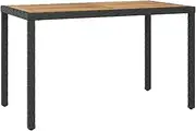 Outdoor Bar Table, Patio Garden Table - Solid Acacia Wood, Black and Brown Bistro Tables, Tall Counter, Small Dining Tables for Party, 123x60x74 cm