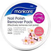 Manicare Floral Nail Polish Remover Pads (Pack of 32)
