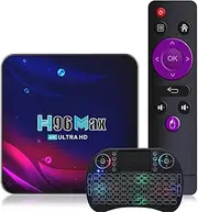 TV Box Android 11.0, 4GB 64GB 4K Hd YouTube Google Play WiFi 2.4G&5.8G Bluetooth Receiver Media Player HDR USB 3.0 Media Player,with Wireless Mini Keyboard,4gb+64gb