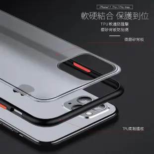 iPhone 11 Pro手機保護殼撞色軟邊磨砂背蓋防撞防摔款(11ProMax保護殼 11ProMax手機殼)