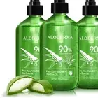 Organic Aloe Vera Gel with Tea Tree Oil - 3 Bottles of 300ml Each, Soothing Skin