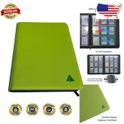 Archival-Safe Green Card Storage Binder - Holds 252 3x4'' Toploaders, 9-Pockets